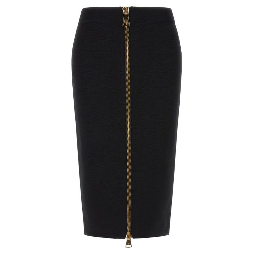 Elisabetta Franchi Black Viscose Midi Women's Skirt